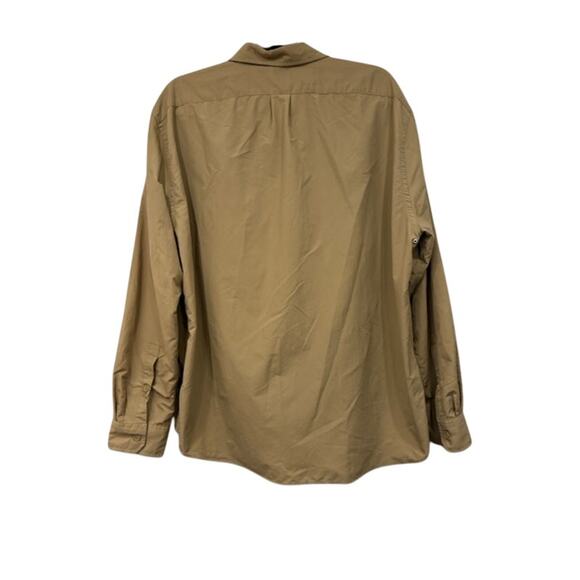 J Crew Mens Sun Shirt XL Khaki Long Sleeve 2024 Button Up Chest Pocket UPF 50 - Picture 7 of 8